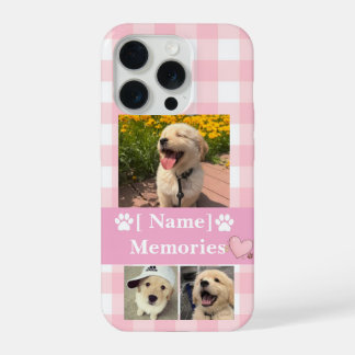 Hond Moeder Aangepaste Naam Foto Collage Herinneri iPhone 15 Pro Case