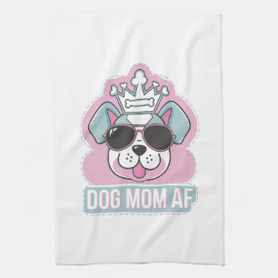 Hond Moeder AF - Grappig Hond Moeder Design Theedoek