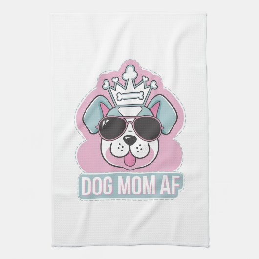 Hond Moeder AF - Grappig Hond Moeder Design Theedoek (Verticaal)