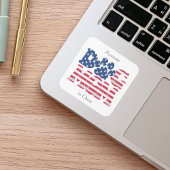 Hond Moeder Amerikaanse vlag Grunge Rood Wit Blauw Vierkante Sticker
