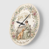 Hond Moeder Bloemen Wandklok (Hoek)