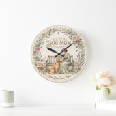Hond Moeder Bloemen Wandklok (Huis)