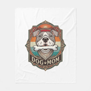 Hond Moeder Bot Bandana Vintage Frame_1 Fleece Deken