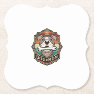 Hond Moeder Bot Bandana Vintage Frame_1 Kartonnen Onderzetters