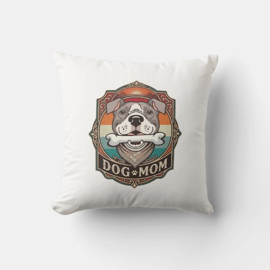 Hond Moeder Bot Bandana Vintage Frame_1 Kussen (Voorkant)