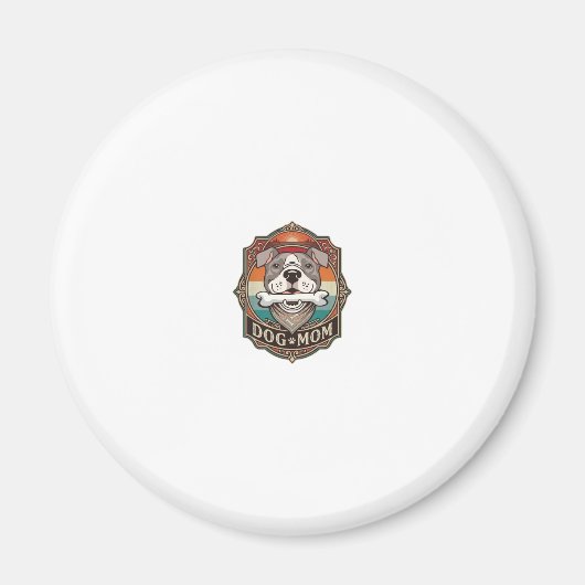 Hond Moeder Bot Bandana Vintage Frame_1 Magneet (Voorkant)