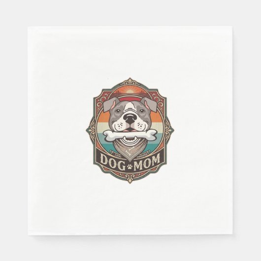 Hond Moeder Bot Bandana Vintage Frame_1 Servet (Voorkant)