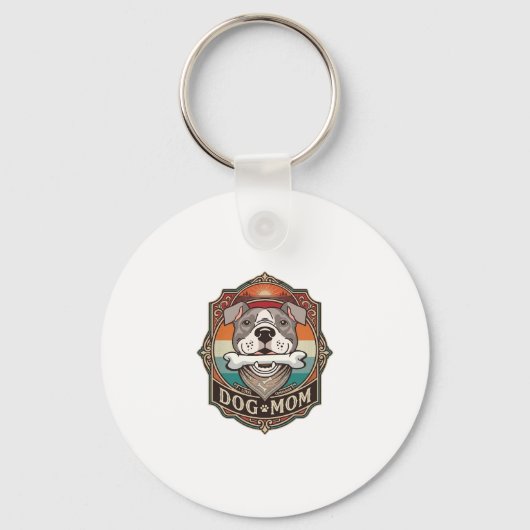 Hond Moeder Bot Bandana Vintage Frame_1 Sleutelhanger (Voorkant)
