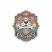 Hond Moeder Bot Bandana Vintage Frame_1 Sticker (Voorkant)