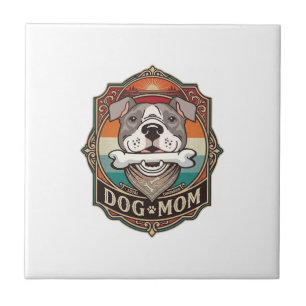 Hond Moeder Bot Bandana Vintage Frame_1 Tegeltje