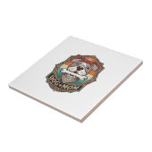 Hond Moeder Bot Bandana Vintage Frame_1 Tegeltje (Zijkant)