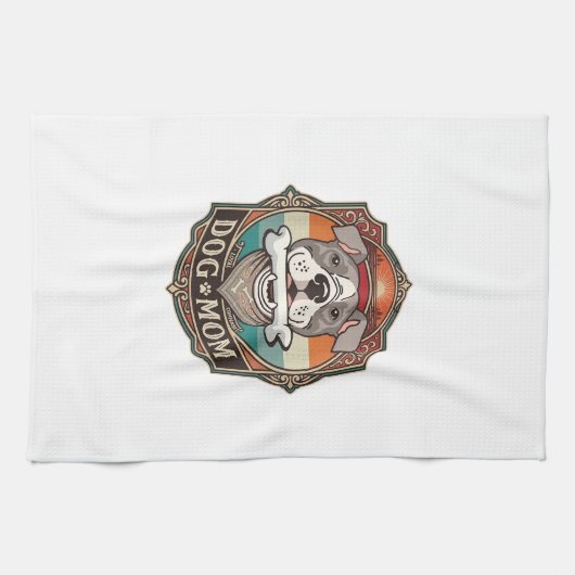 Hond Moeder Bot Bandana Vintage Frame_1 Theedoek (Horizontaal)