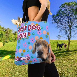Hond moeder cadeau voor vriend, aangepaste huisdie tote bag