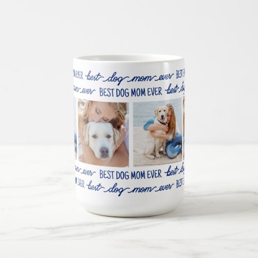 Hond Moeder Custom Fotocollage Koffiemok (Center)