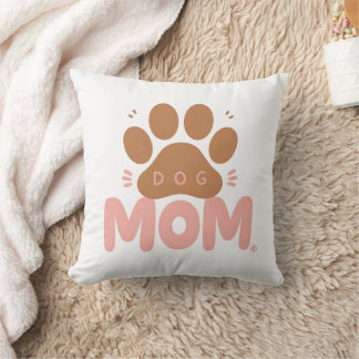Hond Moeder Cute Pootafdruk Roze Worp Kussen Hond
