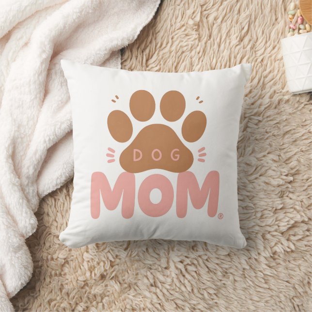 Hond Moeder Cute Pootafdruk Roze Worp Kussen Hond  (Deken)