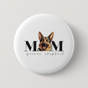 Hond Moeder DUITS HERDER HOND Classic T-shirt Ronde Button 5,7 Cm