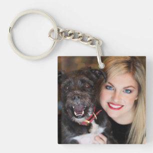 Hond Moeder En Hond Foto Sleutelhanger