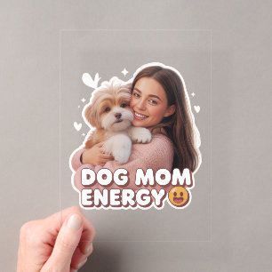 Hond Moeder Energie - trendy hond moeder ontwerp Acryl Uitnodigingen