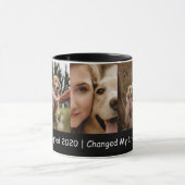 Hond Moeder Foto Collage Met Adoptiejaar Mok (Midden)