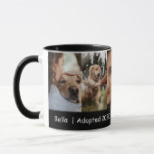 Hond Moeder Foto Collage Met Adoptiejaar Mok (Links)