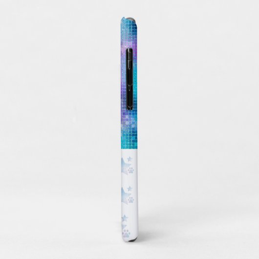 Hond Moeder Foto Custom Blauw Glitter Sterren Case-Mate iPhone Case (Achterkant/links)