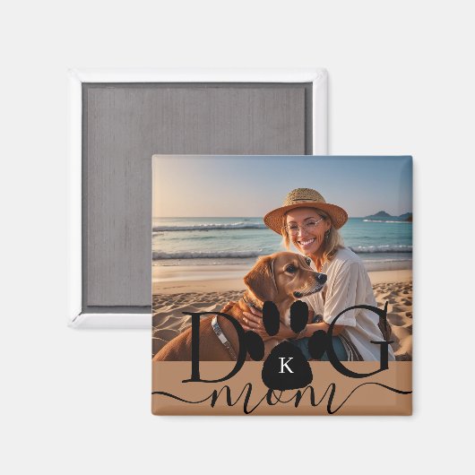 Hond Moeder foto geheugen monogram Magneet (Voorkant / Achterkant)