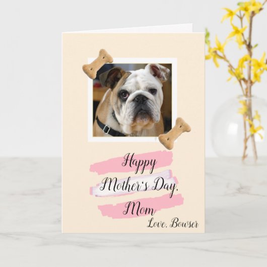 Hond moeder foto Moederdag Kaart (Gele Bloem)