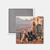Hond Moeder fotoherinnering monogram Magneet (Voorkant / Achterkant)