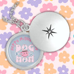 Hond Moeder Gelukkige Moederdag | Locket Ketting<br><div class="desc">Happy Moederdag - Hondenmoeder - Sterling Silver Locket Ketting. Roze en blauw met pootafdrukken voor moeders die ook van hun huisdieren houden.</div>
