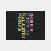 Hond moeder getatoeëerd Opgeleide Werkzame Huisdie Fleece Deken (Voorkant (Horizontaal))