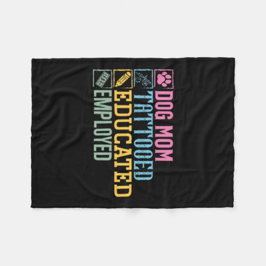 Hond moeder getatoeëerd Opgeleide Werkzame Huisdie Fleece Deken (Voorkant (Horizontaal))