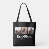 Hond Moeder Gevestigd Script Zwart 3 Foto  Tote Bag (Achterkant)