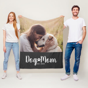 Hond Moeder Gevestigde Script Foto Fleece Deken