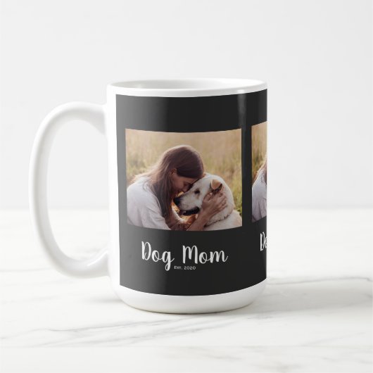 Hond Moeder Gevestigde Script Foto Koffiemok (Links)
