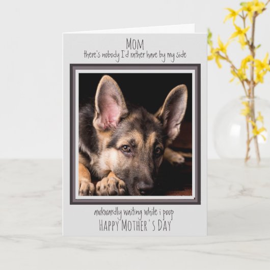 Hond Moeder Grappig Gelukkig Moederdag Schattige H Kaart (Gele Bloem)