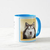 Hond Moeder Grappig Moederdag Pet Foto Blauw Binne Mok (Voorkant rechts)