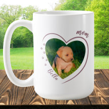 Hond Moeder Hart Foto Pootafdrukken met Huisdier N