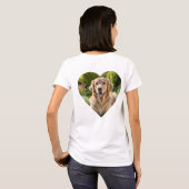 Hond moeder hart vormige foto's Monogram Poot Prin T-shirt (Achterkant volledig)