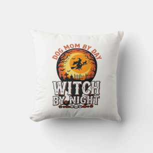 Hond Moeder Heks Bij Nacht Vintage Halloween Shirt Kussen