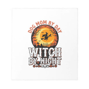 Hond Moeder Heks Bij Nacht Vintage Halloween Shirt Notitieblok