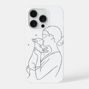 Hond Moeder Hoesje Minimalistisch Huisdierliefhebb iPhone 15 Pro Case