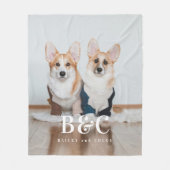Hond Moeder Huisdier Monogram Naam Fleece Foto Dek Deken (Voorkant)