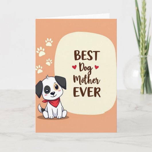 Hond Moeder Illustratie Kaart (Voorkant)