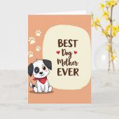 Hond Moeder Illustratie Kaart (Gele Bloem)