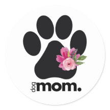 Hond Moeder Klassieke Ronde Sticker