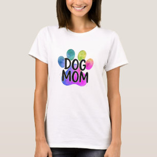 Hond Moeder kleurrijke poot huisdierliefhebber Moe T-shirt