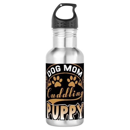 Hond Moeder Knuffelen Puppy Waterfles (Voorkant)