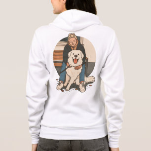 Hond Moeder Knuffelende Fluffy Puppy Cute Huisdier Hoodie