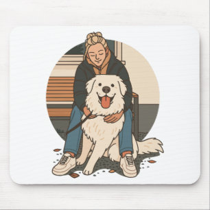 Hond Moeder Knuffelende Fluffy Puppy Knuffelhuisdi Muismat